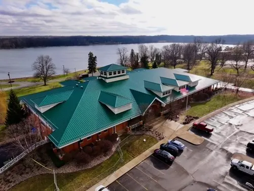 Tarping and dry-in on a Hope commercial roof
